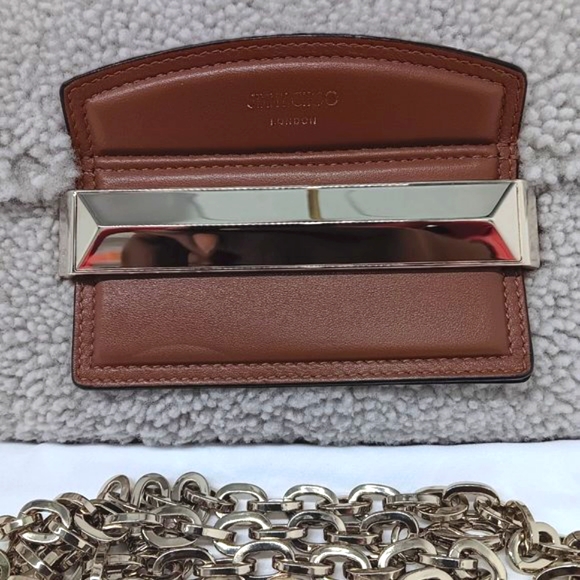 Jimmy Choo Carolina Shearling Shoulder Bag - Cream Multi - Picture 5 of 16